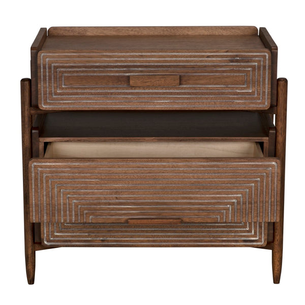 Noir Savino Handcrafted Walnut Side Table – Contemporary Design, Dark Finish, Perfect for Any Space GTAB970DW