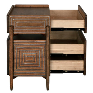 Noir Savino Handcrafted Walnut Side Table – Contemporary Design, Dark Finish, Perfect for Any Space GTAB970DW