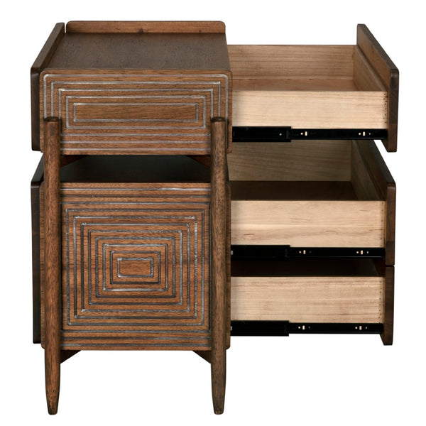 Noir Savino Handcrafted Walnut Side Table – Contemporary Design, Dark Finish, Perfect for Any Space GTAB970DW