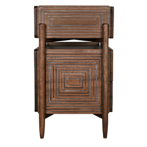 Noir Savino Handcrafted Walnut Side Table – Contemporary Design, Dark Finish, Perfect for Any Space GTAB970DW