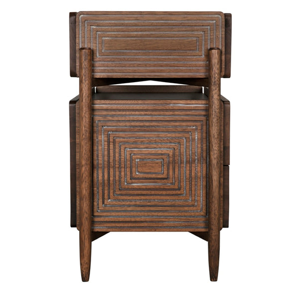 Noir Savino Handcrafted Walnut Side Table – Contemporary Design, Dark Finish, Perfect for Any Space GTAB970DW