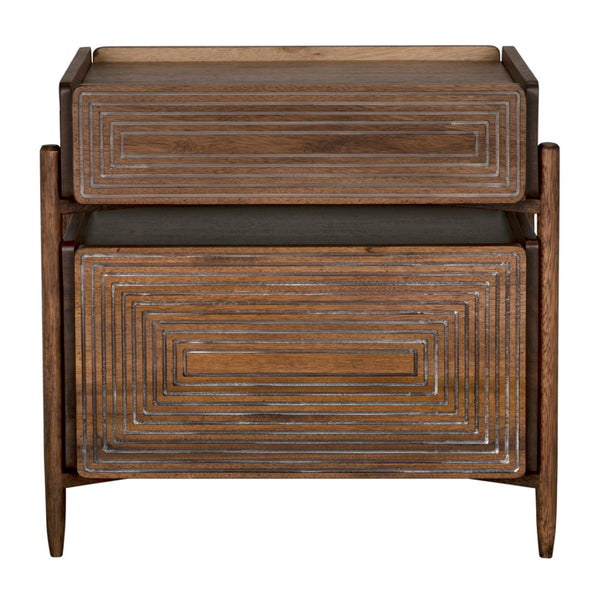 Noir Savino Handcrafted Walnut Side Table – Contemporary Design, Dark Finish, Perfect for Any Space GTAB970DW