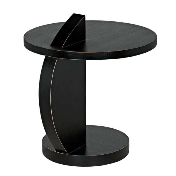 Noir Reed Handcrafted Mahogany Side Table - Modern Accent Piece with Black Finish for Any Space GTAB972HB