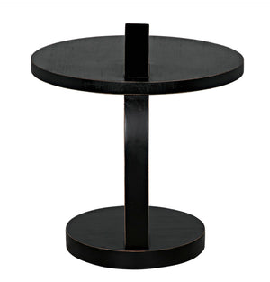Noir Reed Handcrafted Mahogany Side Table - Modern Accent Piece with Black Finish for Any Space GTAB972HB
