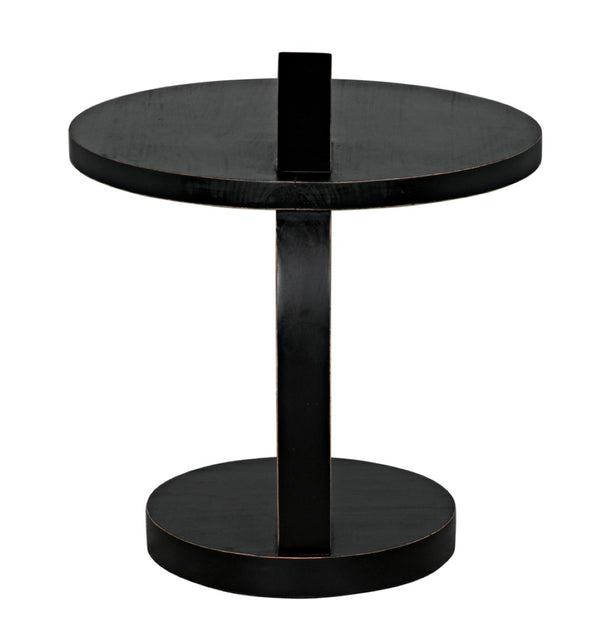 Noir Reed Handcrafted Mahogany Side Table - Modern Accent Piece with Black Finish for Any Space GTAB972HB