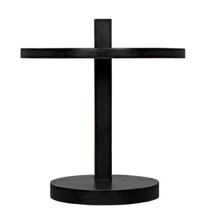 Noir Reed Handcrafted Mahogany Side Table - Modern Accent Piece with Black Finish for Any Space GTAB972HB