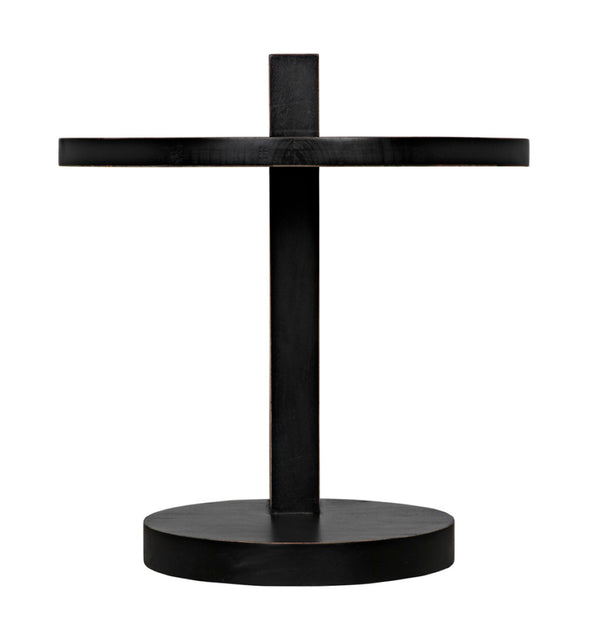 Noir Reed Handcrafted Mahogany Side Table - Modern Accent Piece with Black Finish for Any Space GTAB972HB