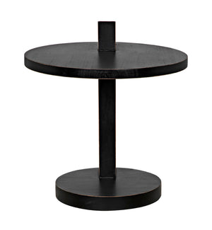 Noir Reed Handcrafted Mahogany Side Table - Modern Accent Piece with Black Finish for Any Space GTAB972HB
