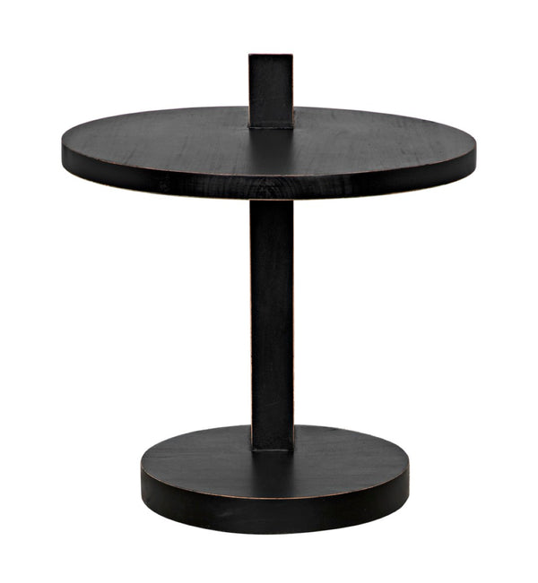 Noir Reed Handcrafted Mahogany Side Table - Modern Accent Piece with Black Finish for Any Space GTAB972HB