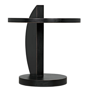 Noir Reed Handcrafted Mahogany Side Table - Modern Accent Piece with Black Finish for Any Space GTAB972HB
