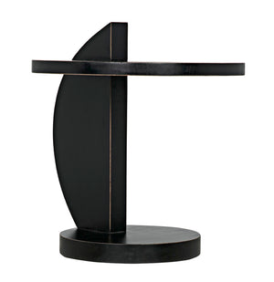 Noir Reed Handcrafted Mahogany Side Table - Modern Accent Piece with Black Finish for Any Space GTAB972HB