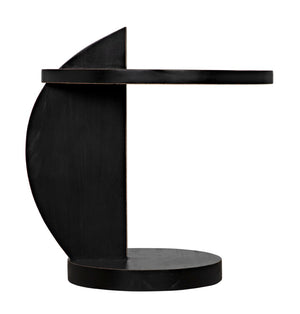 Noir Reed Handcrafted Mahogany Side Table - Modern Accent Piece with Black Finish for Any Space GTAB972HB