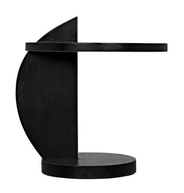 Noir Reed Handcrafted Mahogany Side Table - Modern Accent Piece with Black Finish for Any Space GTAB972HB