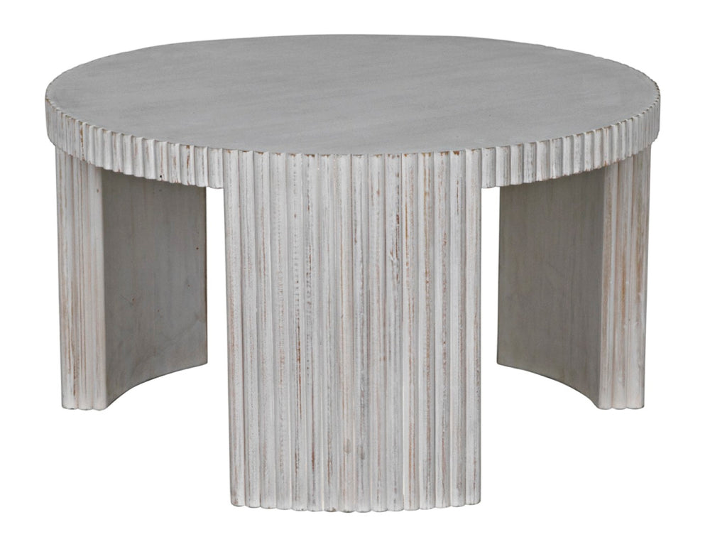 Noir Jgor Handcrafted White Wash Side/Coffee Table - Versatile Mahogany Accent for Modern Living Spaces GTAB973WH