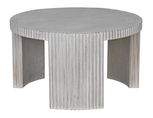 Noir Jgor Handcrafted White Wash Side/Coffee Table - Versatile Mahogany Accent for Modern Living Spaces GTAB973WH