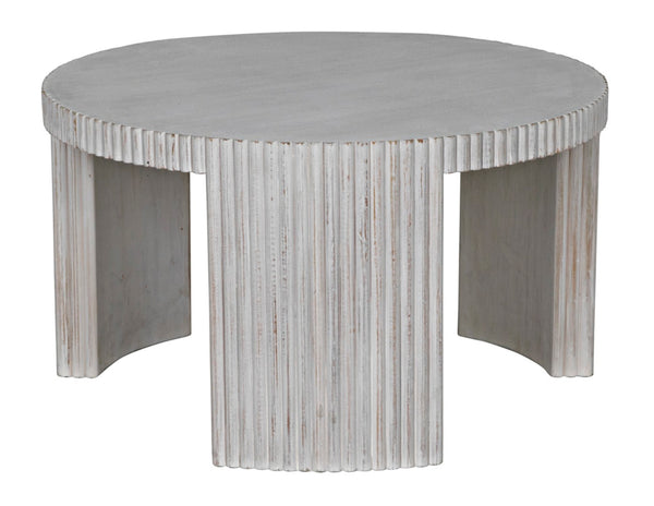 Noir Jgor Handcrafted White Wash Side/Coffee Table - Versatile Mahogany Accent for Modern Living Spaces GTAB973WH