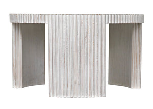 Noir Jgor Handcrafted White Wash Side/Coffee Table - Versatile Mahogany Accent for Modern Living Spaces GTAB973WH