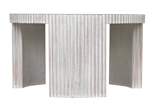 Noir Jgor Handcrafted White Wash Side/Coffee Table - Versatile Mahogany Accent for Modern Living Spaces GTAB973WH