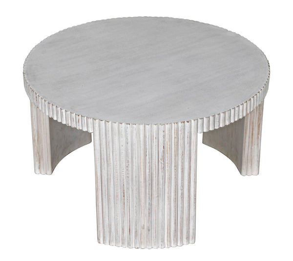 Noir Jgor Handcrafted White Wash Side/Coffee Table - Versatile Mahogany Accent for Modern Living Spaces GTAB973WH
