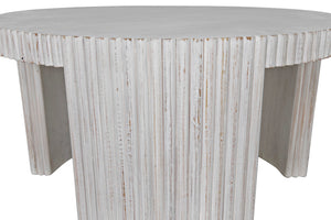 Noir Jgor Handcrafted White Wash Side/Coffee Table - Versatile Mahogany Accent for Modern Living Spaces GTAB973WH