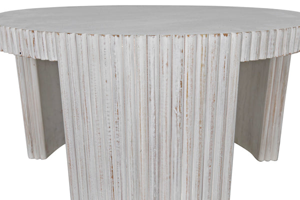 Noir Jgor Handcrafted White Wash Side/Coffee Table - Versatile Mahogany Accent for Modern Living Spaces GTAB973WH