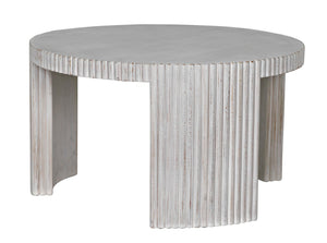 Noir Jgor Handcrafted White Wash Side/Coffee Table - Versatile Mahogany Accent for Modern Living Spaces GTAB973WH