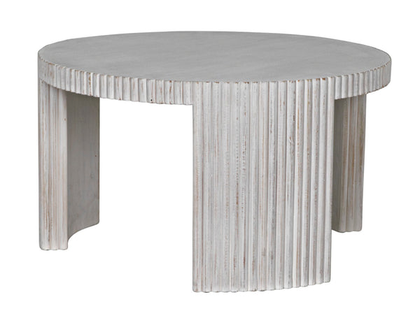 Noir Jgor Handcrafted White Wash Side/Coffee Table - Versatile Mahogany Accent for Modern Living Spaces GTAB973WH