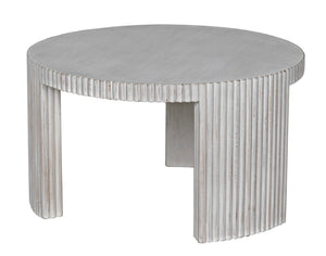 Noir Jgor Handcrafted White Wash Side/Coffee Table - Versatile Mahogany Accent for Modern Living Spaces GTAB973WH