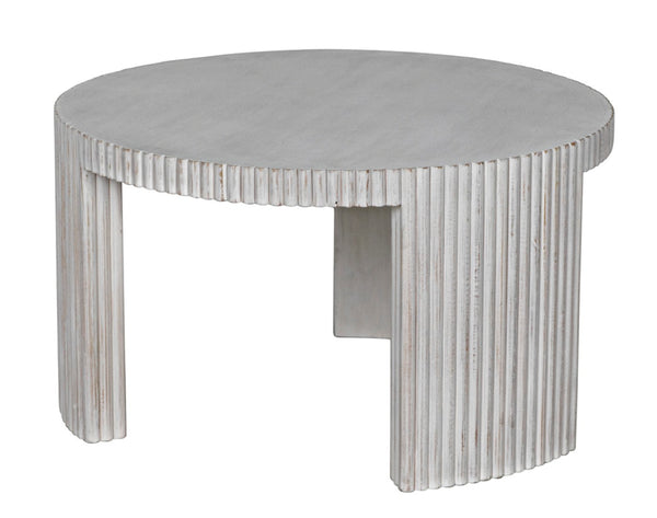Noir Jgor Handcrafted White Wash Side/Coffee Table - Versatile Mahogany Accent for Modern Living Spaces GTAB973WH