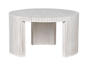 Noir Jgor Handcrafted White Wash Side/Coffee Table - Versatile Mahogany Accent for Modern Living Spaces GTAB973WH