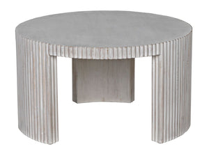 Noir Jgor Handcrafted White Wash Side/Coffee Table - Versatile Mahogany Accent for Modern Living Spaces GTAB973WH