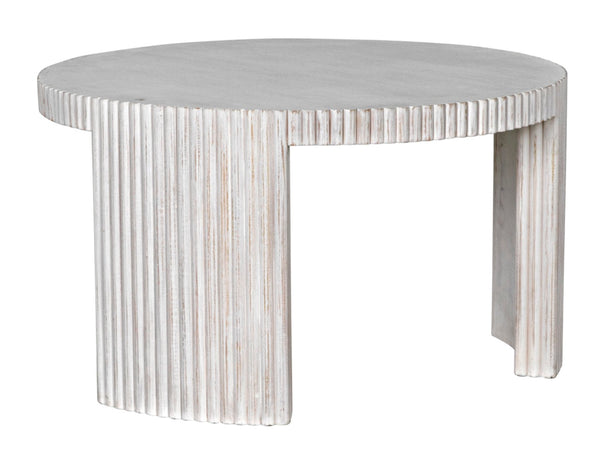 Noir Jgor Handcrafted White Wash Side/Coffee Table - Versatile Mahogany Accent for Modern Living Spaces GTAB973WH