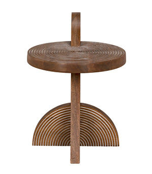 Noir Saturn Side Table - Artisan-Crafted Dark Walnut Accent for Modern Spaces, Stylish & Functional Design GTAB976DW