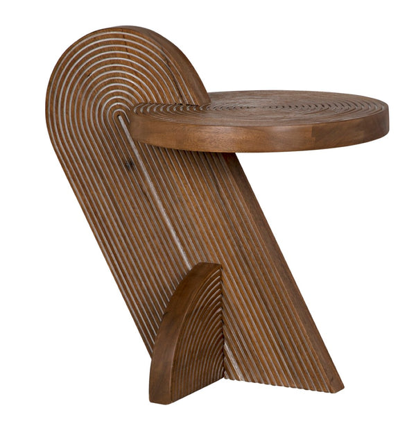 Noir Saturn Side Table - Artisan-Crafted Dark Walnut Accent for Modern Spaces, Stylish & Functional Design GTAB976DW