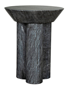 Noir Nox Side Table - Artisan-Crafted Elegance for Modern Living Spaces with Luminous Marble Finish Black Marble GTAB977B