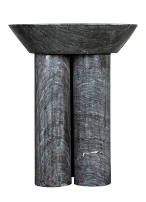 Noir Nox Side Table - Artisan-Crafted Elegance for Modern Living Spaces with Luminous Marble Finish Black Marble GTAB977B