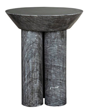 Noir Nox Side Table - Artisan-Crafted Elegance for Modern Living Spaces with Luminous Marble Finish Black Marble GTAB977B