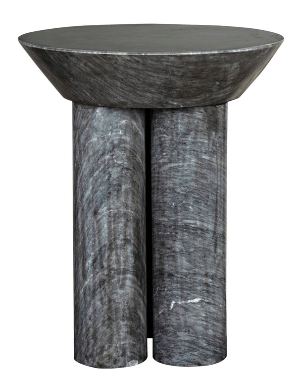 Noir Nox Side Table - Artisan-Crafted Elegance for Modern Living Spaces with Luminous Marble Finish Black Marble GTAB977B