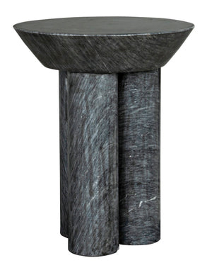 Noir Nox Side Table - Artisan-Crafted Elegance for Modern Living Spaces with Luminous Marble Finish Black Marble GTAB977B