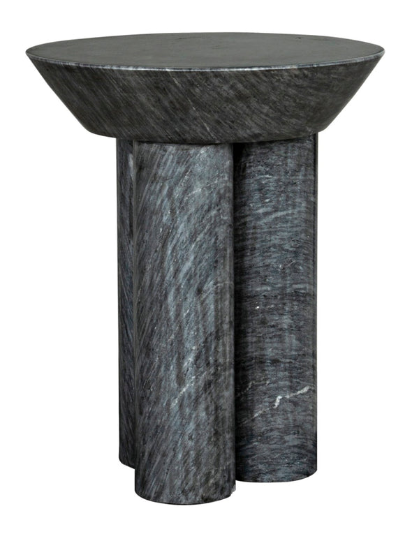 Noir Nox Side Table - Artisan-Crafted Elegance for Modern Living Spaces with Luminous Marble Finish Black Marble GTAB977B