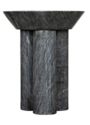 Noir Nox Side Table - Artisan-Crafted Elegance for Modern Living Spaces with Luminous Marble Finish Black Marble GTAB977B