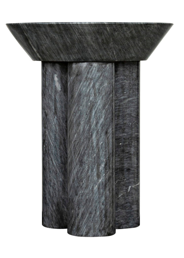 Noir Nox Side Table - Artisan-Crafted Elegance for Modern Living Spaces with Luminous Marble Finish Black Marble GTAB977B