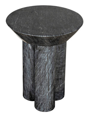 Noir Nox Side Table - Artisan-Crafted Elegance for Modern Living Spaces with Luminous Marble Finish Black Marble GTAB977B