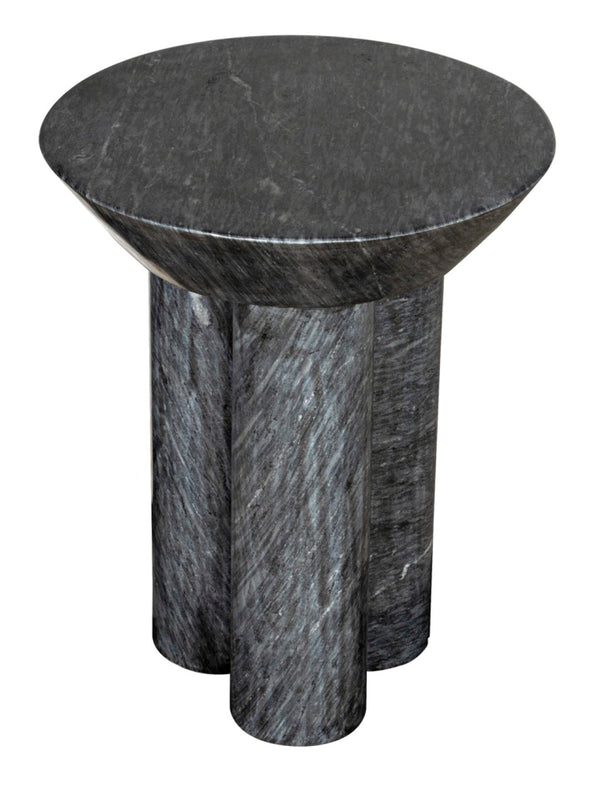 Noir Nox Side Table - Artisan-Crafted Elegance for Modern Living Spaces with Luminous Marble Finish Black Marble GTAB977B