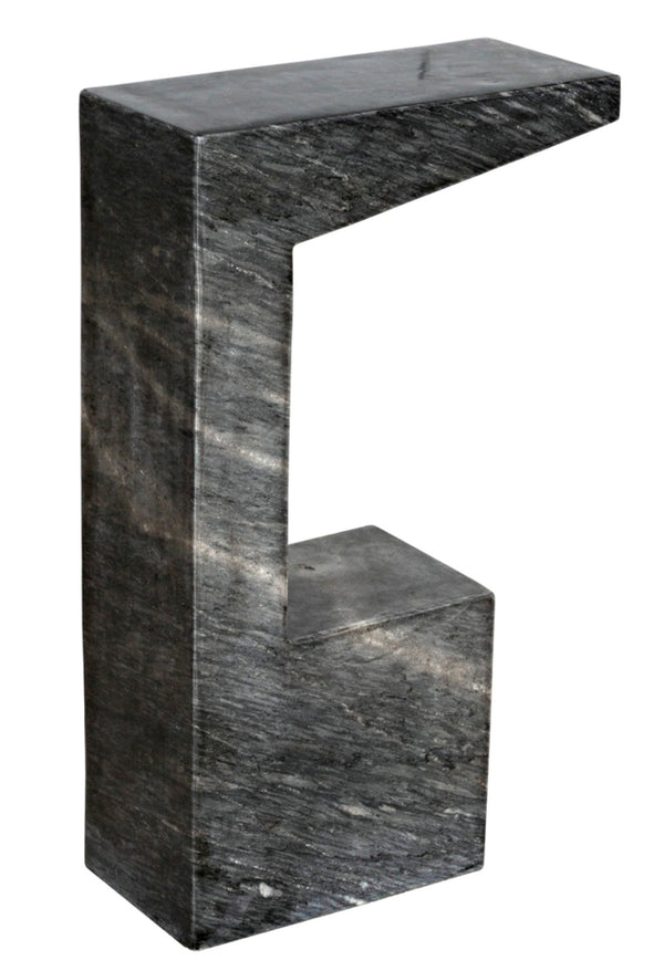 Noir Aero Side Table – Artisan-Crafted Elegance for Modern Living Spaces with Timeless Marble Finish Black Marble GTAB978B
