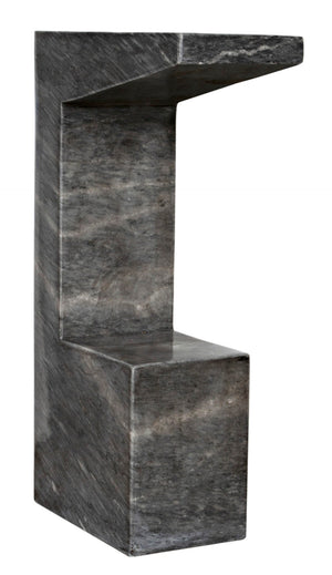 Noir Aero Side Table – Artisan-Crafted Elegance for Modern Living Spaces with Timeless Marble Finish Black Marble GTAB978B
