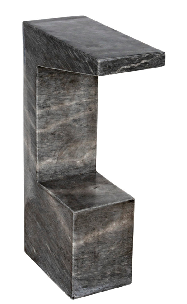 Noir Aero Side Table – Artisan-Crafted Elegance for Modern Living Spaces with Timeless Marble Finish Black Marble GTAB978B