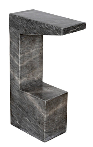 Noir Aero Side Table – Artisan-Crafted Elegance for Modern Living Spaces with Timeless Marble Finish Black Marble GTAB978B