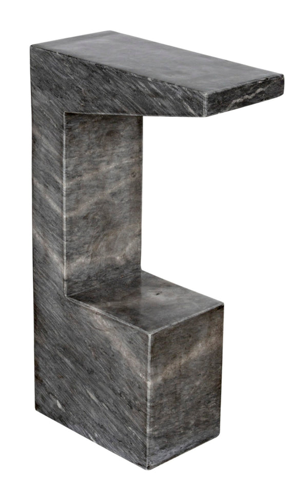 Noir Aero Side Table – Artisan-Crafted Elegance for Modern Living Spaces with Timeless Marble Finish Black Marble GTAB978B