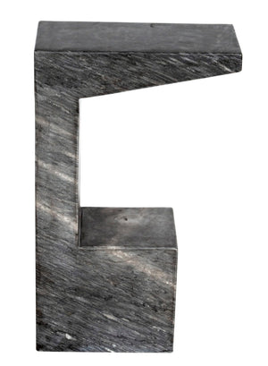 Noir Aero Side Table – Artisan-Crafted Elegance for Modern Living Spaces with Timeless Marble Finish Black Marble GTAB978B